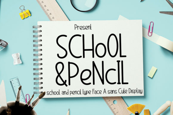 school-and-pencil-font