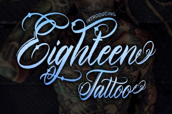 eighteen-tattoo-font