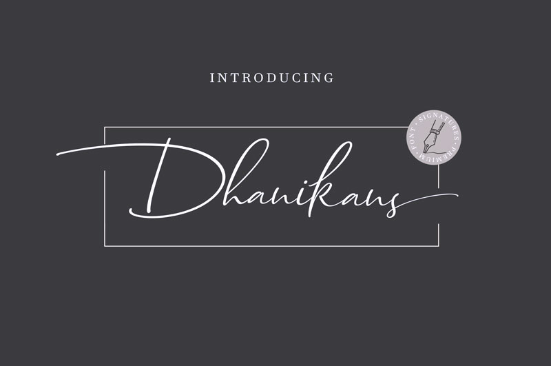  Download  Dhanikans Signature Font  for free Font  Style 